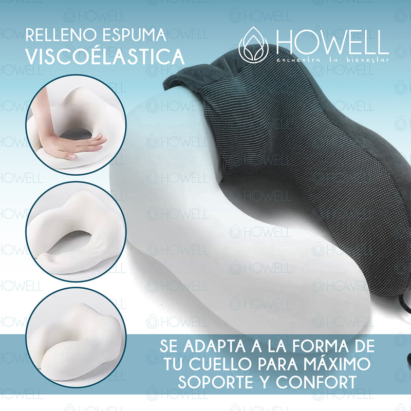 Almohada Cervical de Viaje Howell Visco Memory + Accesorios