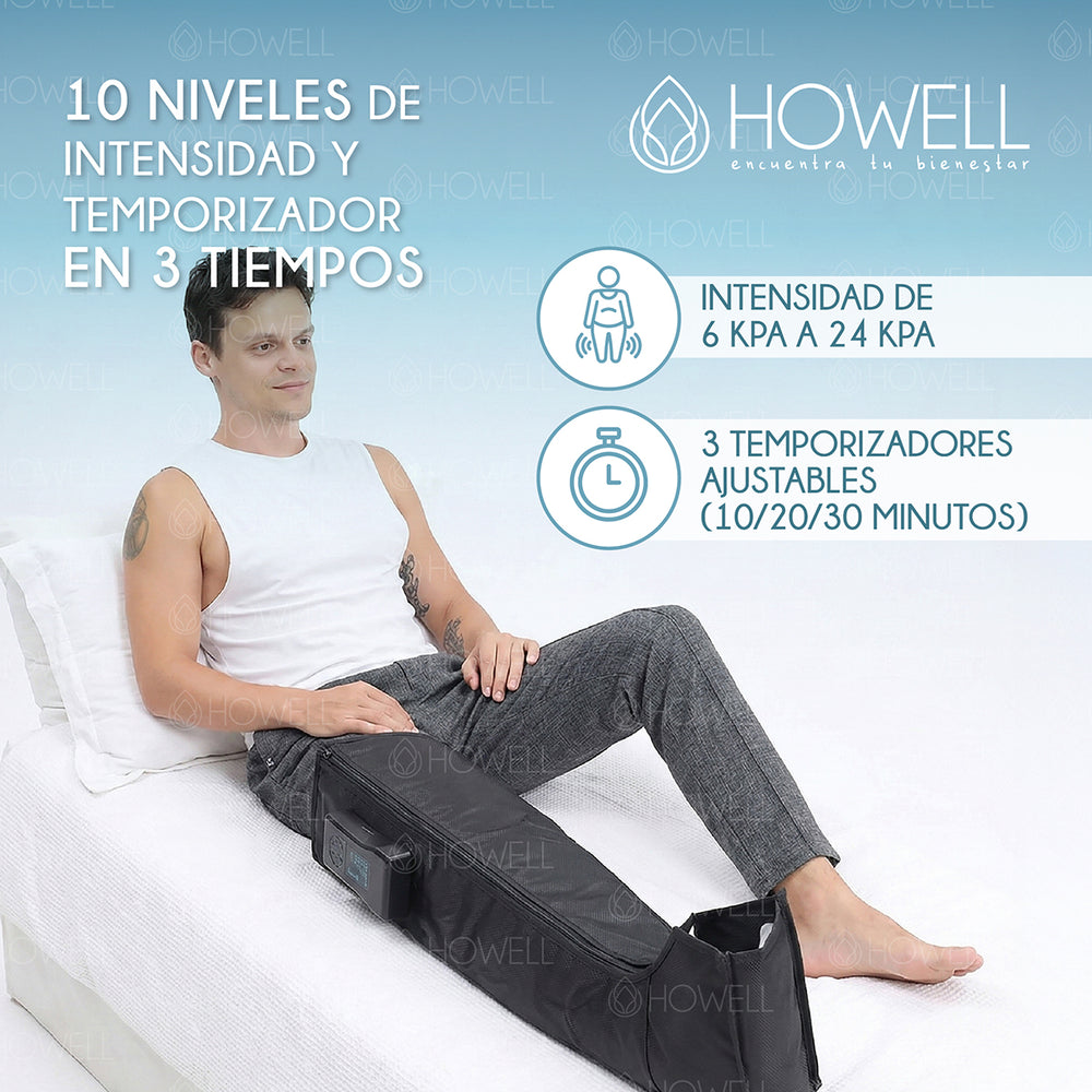 Masajeador Piernas Bota Compresion Howell Inalambrico