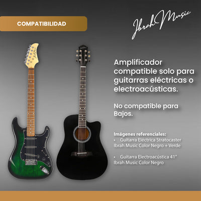 Amplificador Guitarra Electrica y Electroacustica Ibrah KA-20W
