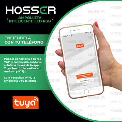 Ampolletas Led E27 Hosser Inteligente Led 9W RGB App Tuya X2