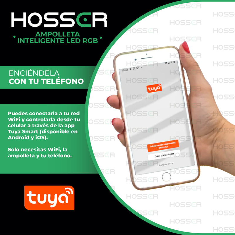 Ampolletas Led E27 Hosser Inteligente Led 9W RGB App Tuya X2