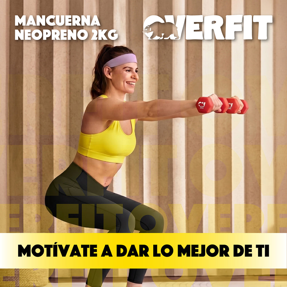 Mancuernas hexagonales 2kg Overfit - medidas