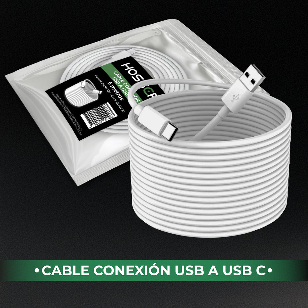 Cable Conexion Tipo C Hosser 5 metros Usb 2.0 Carga Datos