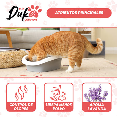 Arena Para Gato 5 Kilos Duke Bentonita Aglutinante Lavanda