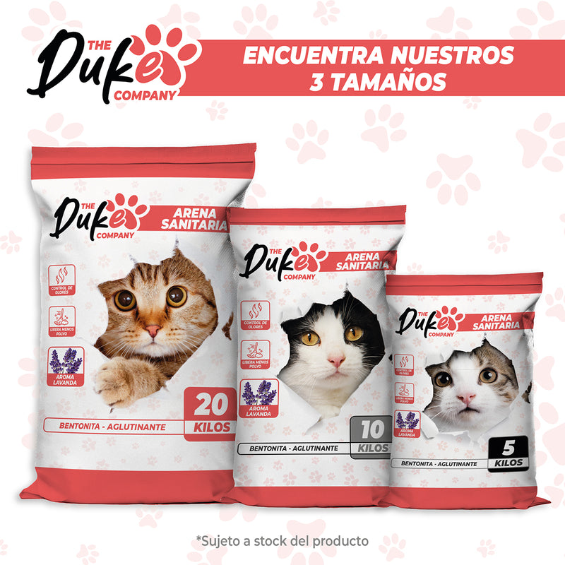 Arena Para Gato 10 kg Duke Bentonita Sanitaria Aglutinante Absorbente