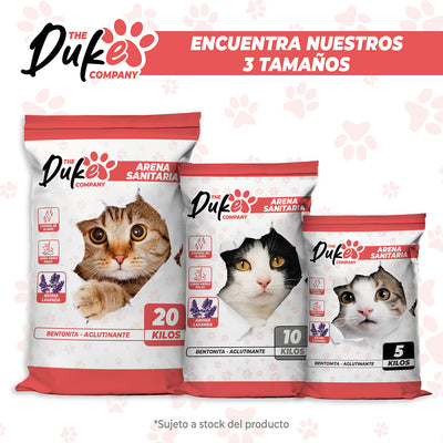 Arena Para Gato 5 Kilos Duke Bentonita Aglutinante Lavanda