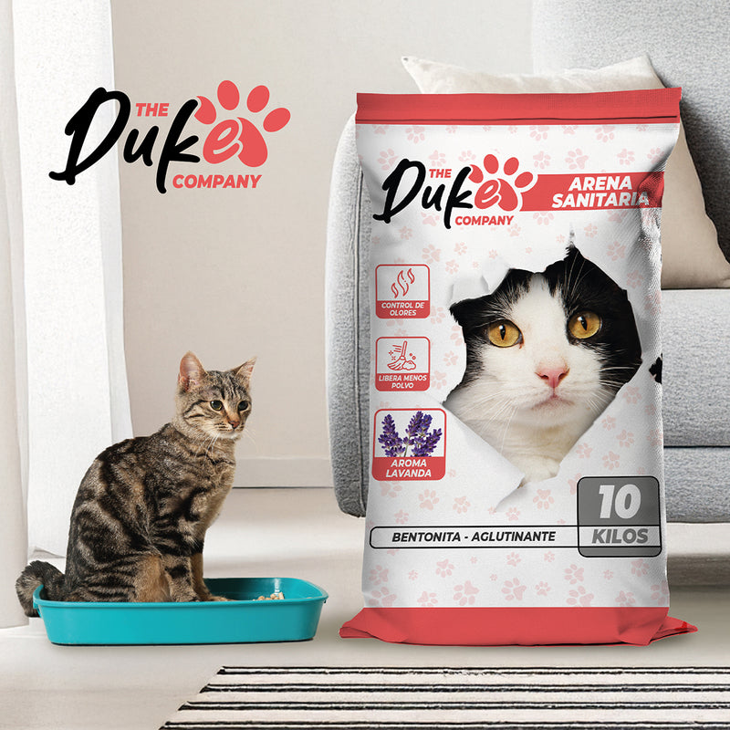 Arena Para Gato 10 kg Duke Bentonita Sanitaria Aglutinante Absorbente