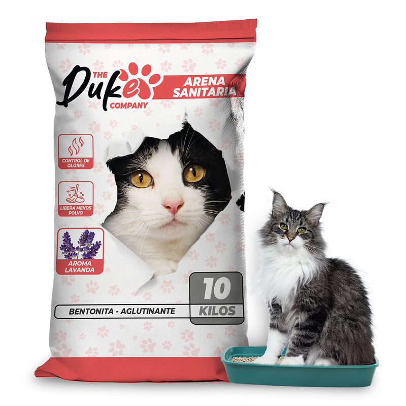 Arena Para Gato 10 kg Duke Bentonita Sanitaria Aglutinante Absorbente