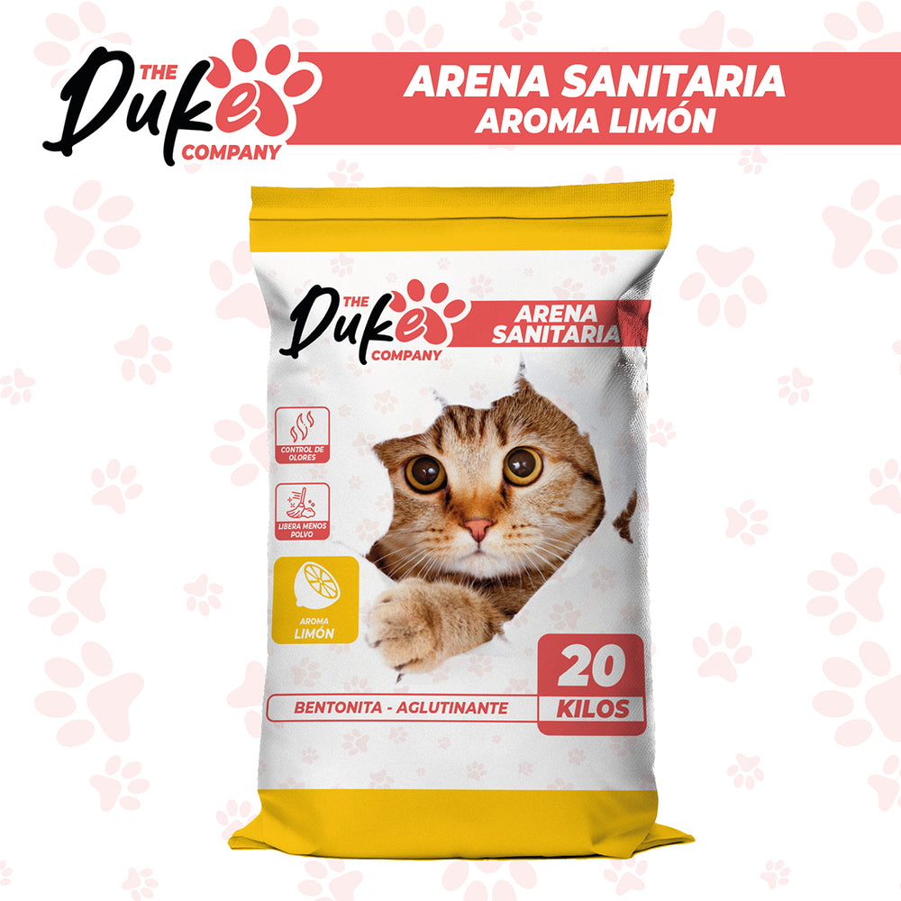 Arena para gato Duke bentonita 20 kg - detalle empaque