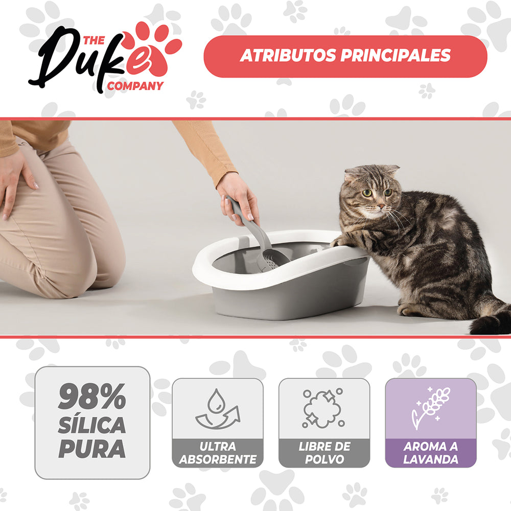 Arena Duke cristales silica gel atributos principales