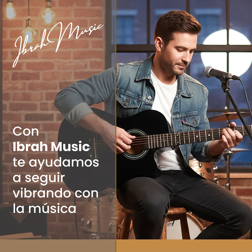Guitarra Acustica Cutaway Ibrah Music 38 plgds + accesorios