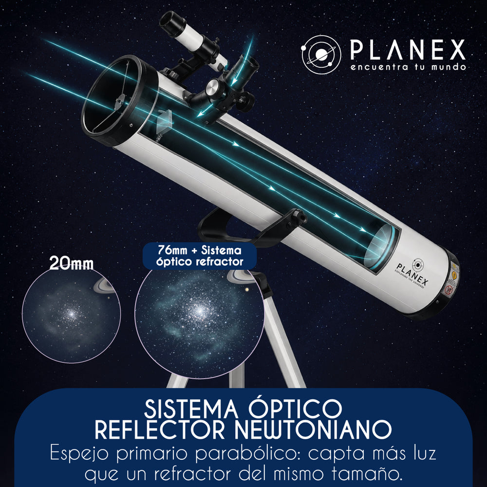 Telescopio Astronómico Newtoniano F70076 Planex + Soporte