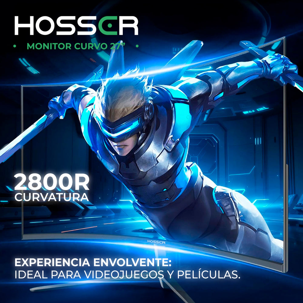 Monitor Gamer Curvo 27" Hosser Fhd 165Hz Gaming Freesync 1ms