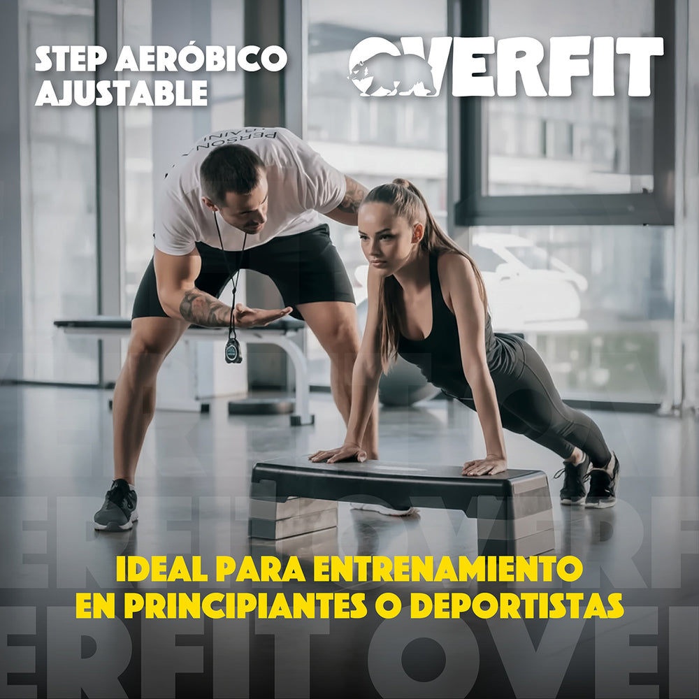 Step Aeróbico Ajustable 2 Niveles Antideslizante Overfit
