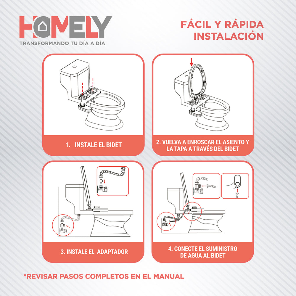 Bidet Ducha Árabe Turca Homely Para WC Inodoro Set Completo
