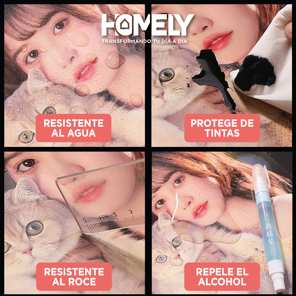 Papel Laminado Frio Adhesivo Transparente A4 Homely 50 Hojas