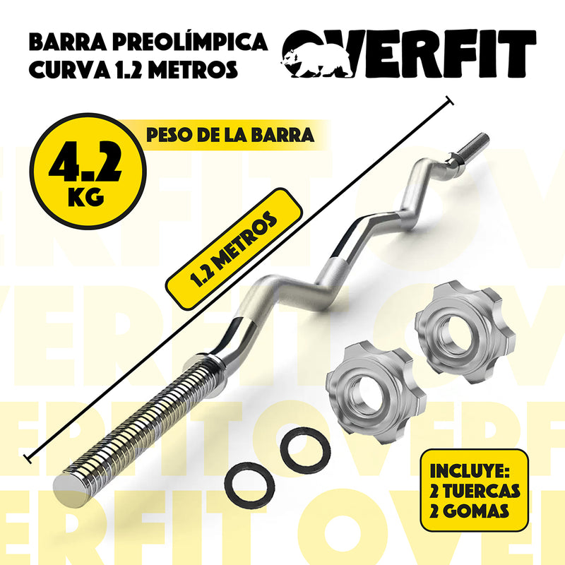 Barra Preolimpica Z 6.5 kg Overfit 120 cm Cromada Fitness