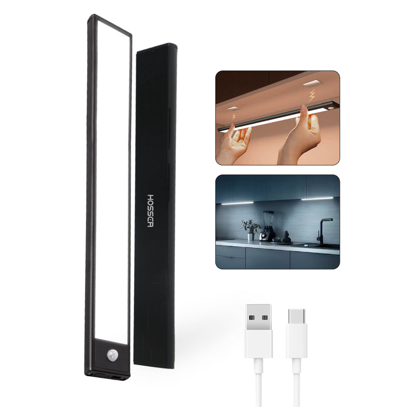 Aplique pared Luz Led Hosser Barra Portatil Dormitorio Closet Interior Exterior Con Sensor de Movimiento 30cm