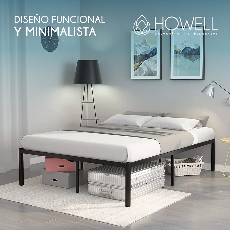 Base cama 2 plazas Howell 190x150x30 Acero Soporta 400kg