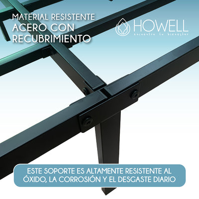 Base cama 2 plazas Howell 190x150x30 Acero Soporta 400kg