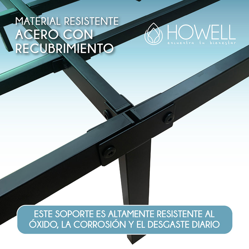 Base cama 2 plazas Howell 190x150x30 Acero Soporta 400kg