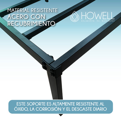 Base cama 1 plaza Howell 190x90x30 Acero Soporta 250kg