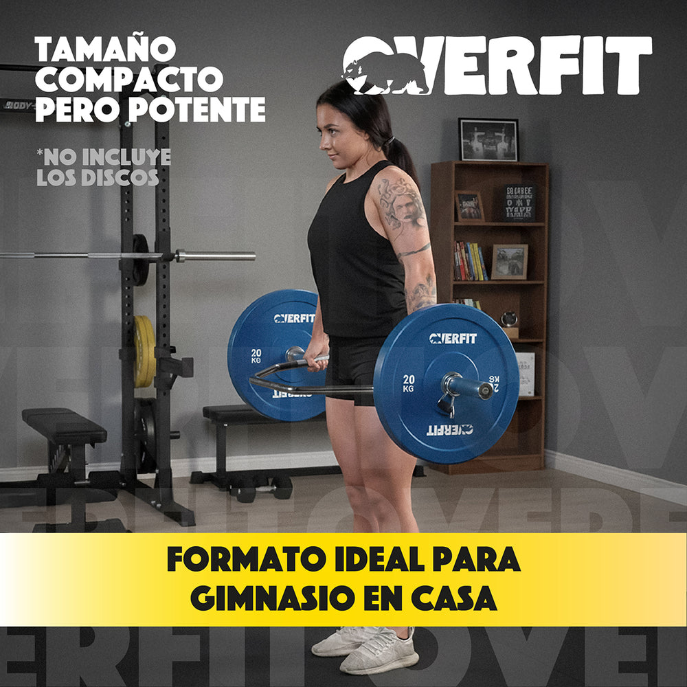 Barra Olimpica Hexagonal 23kg Overfit Acero Peso Muerto