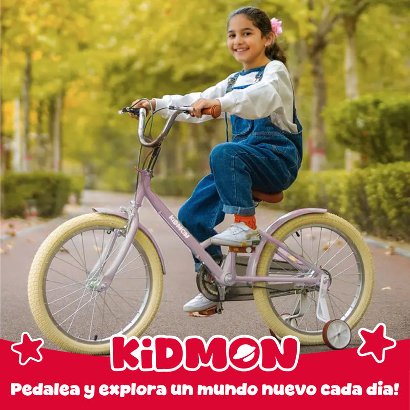 Bicicleta Infantil Aro 16 Kidmon Ruedas de Aprendizaje Niña