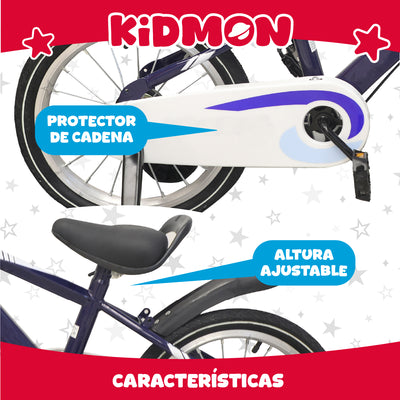 Bicicleta Infantil Aro 16 Kidmon Ruedas de Aprendizaje Niño