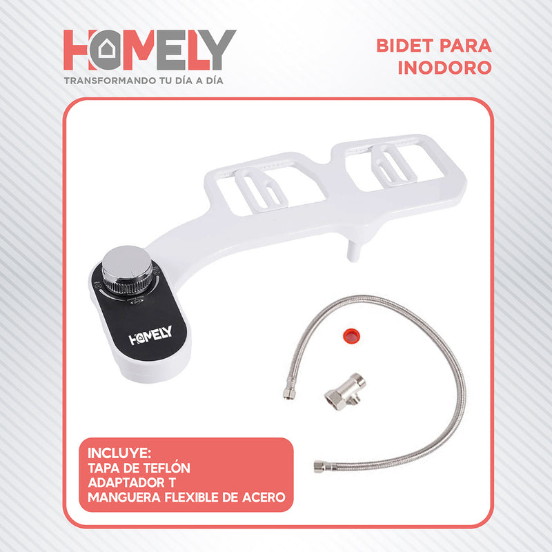 Bidet Homely Para Inodoro Ajustable Lavado Frontal y Trasero