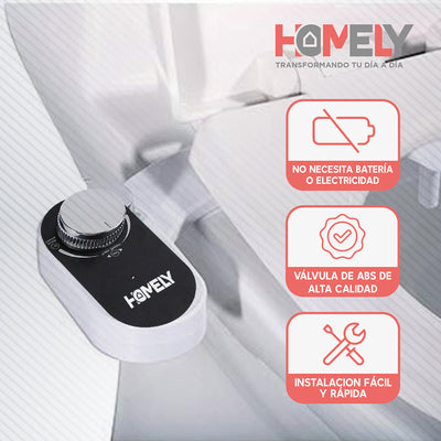 Bidet Homely Para Inodoro Ajustable Lavado Frontal y Trasero