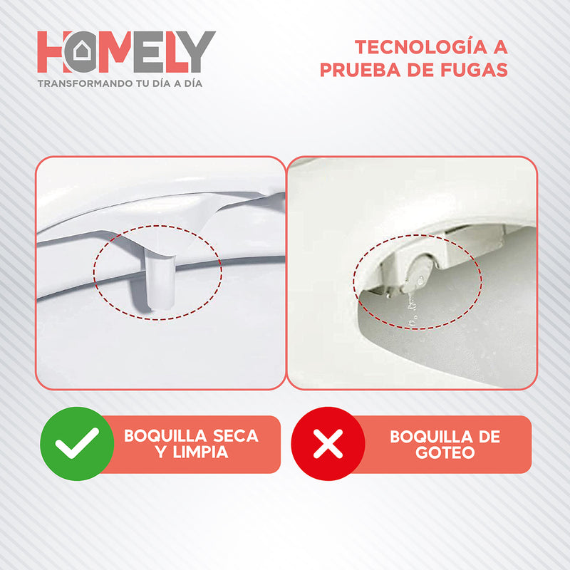 Bidet Homely Para Inodoro Ajustable Lavado Frontal y Trasero