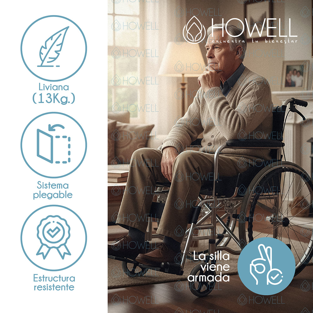 Silla de Ruedas Plegable Howell Aluminio 7kg Adulto