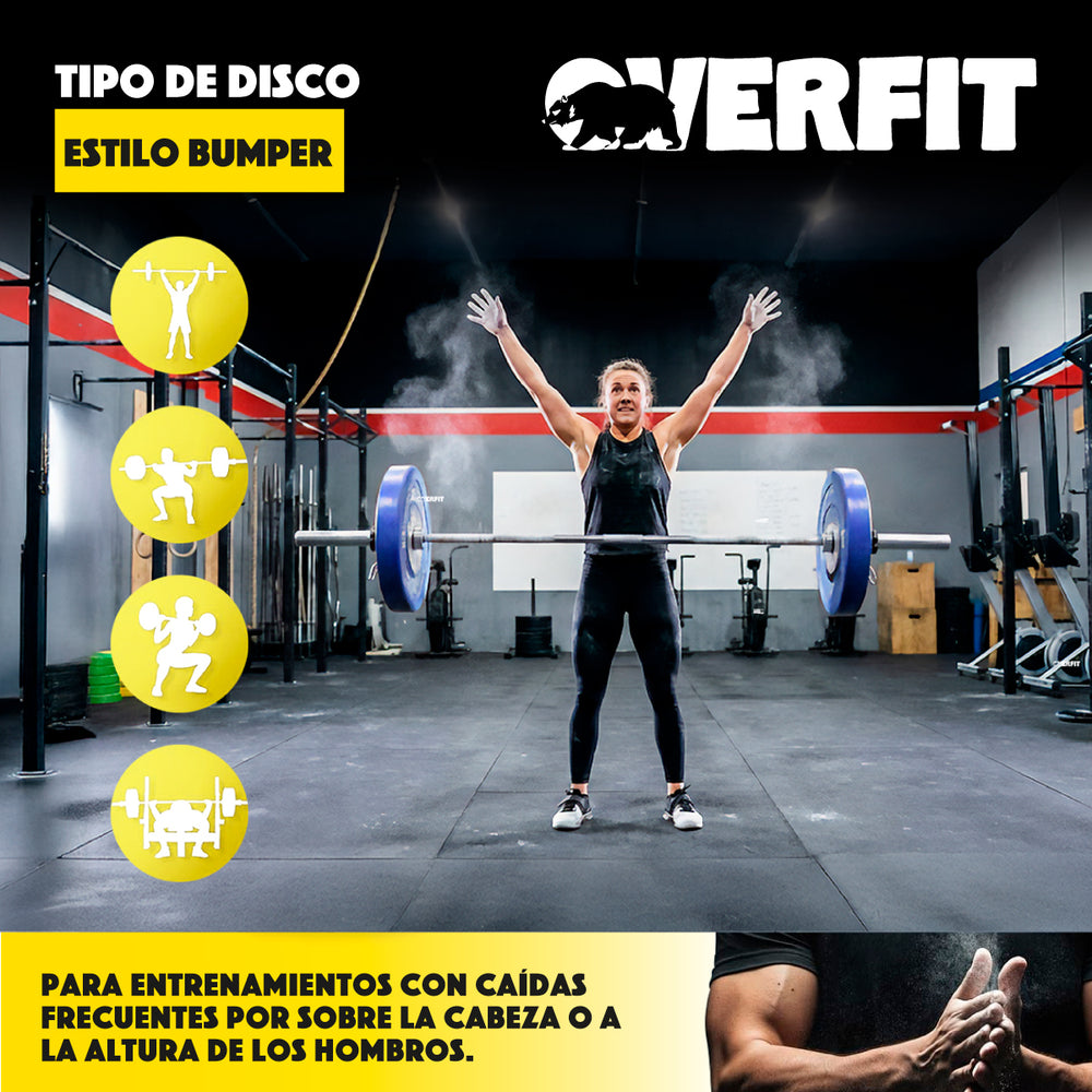 Disco Pesa Olimpica Goma Overfit 20kg Antideslizante