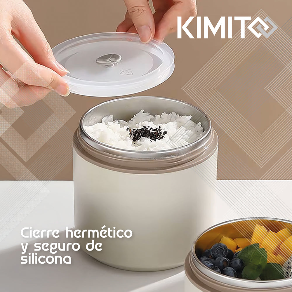 Termo Comida y Liquido Kimito Acero 1200 Ml Multiproposito