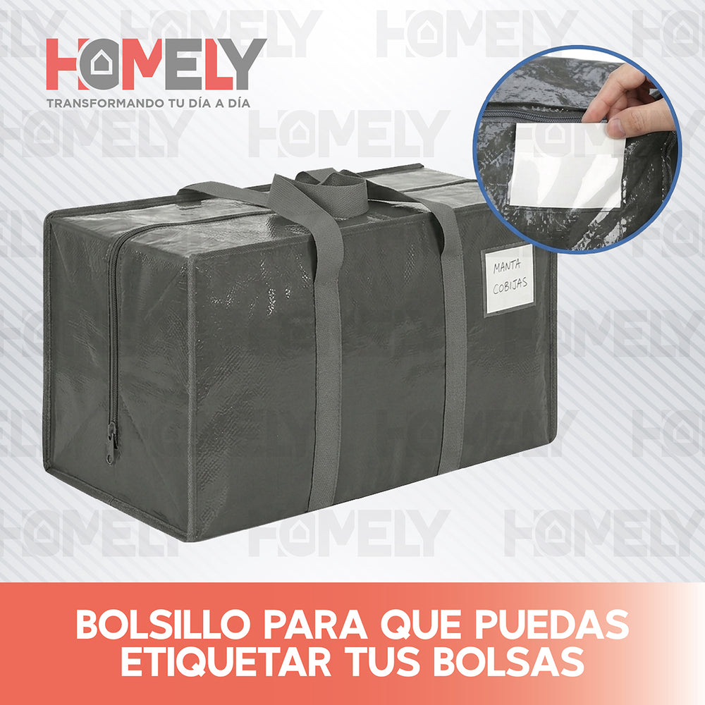 Bolsillo con ventana para etiquetar el contenido de la bolsa