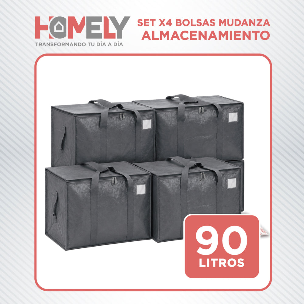 Bolsas mudanza Homely set x2 90 litros branding