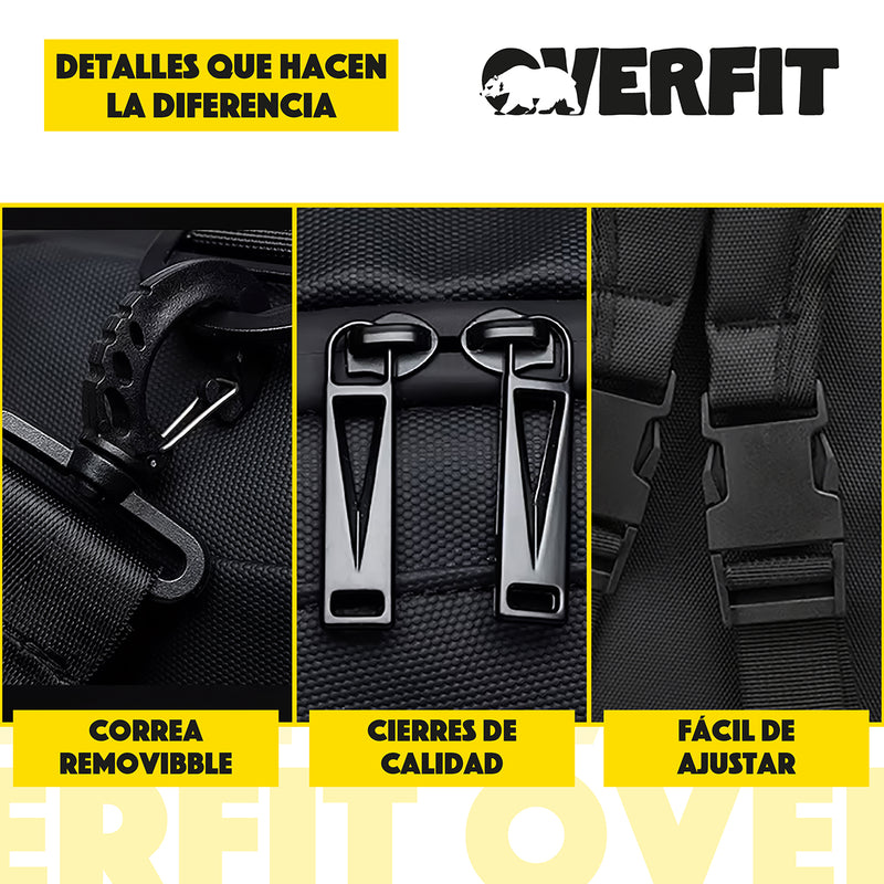Bolso Deportivo Duffel Gym 3 en 1 Overfit Oxford Impermeable