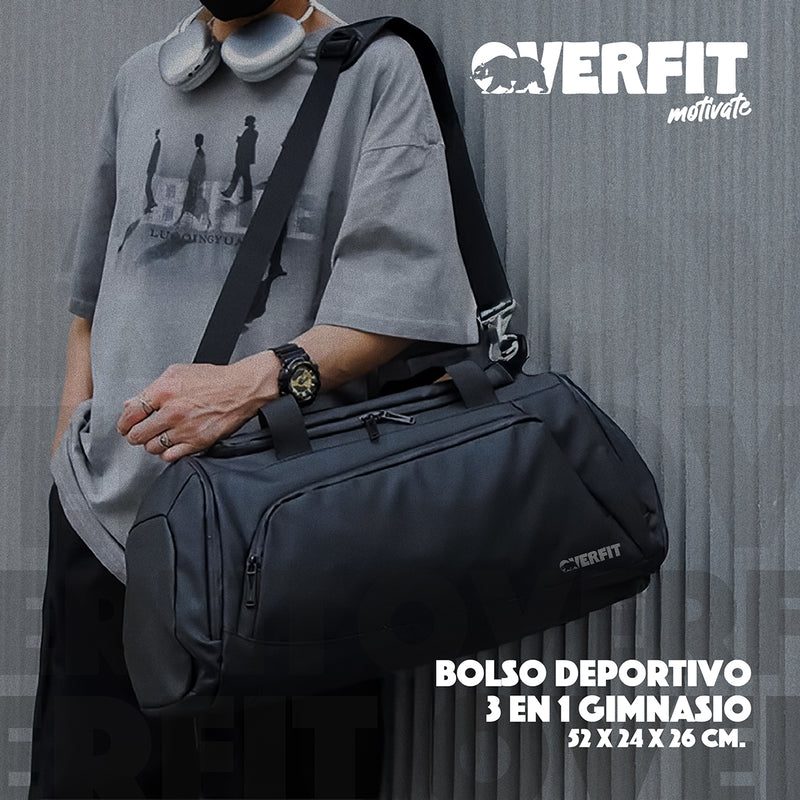Bolso Deportivo Duffel Gym 3 en 1 Overfit Oxford Impermeable