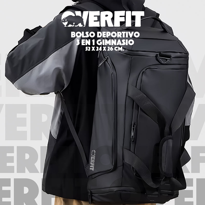 Bolso Deportivo Duffel Gym 3 en 1 Overfit Oxford Impermeable