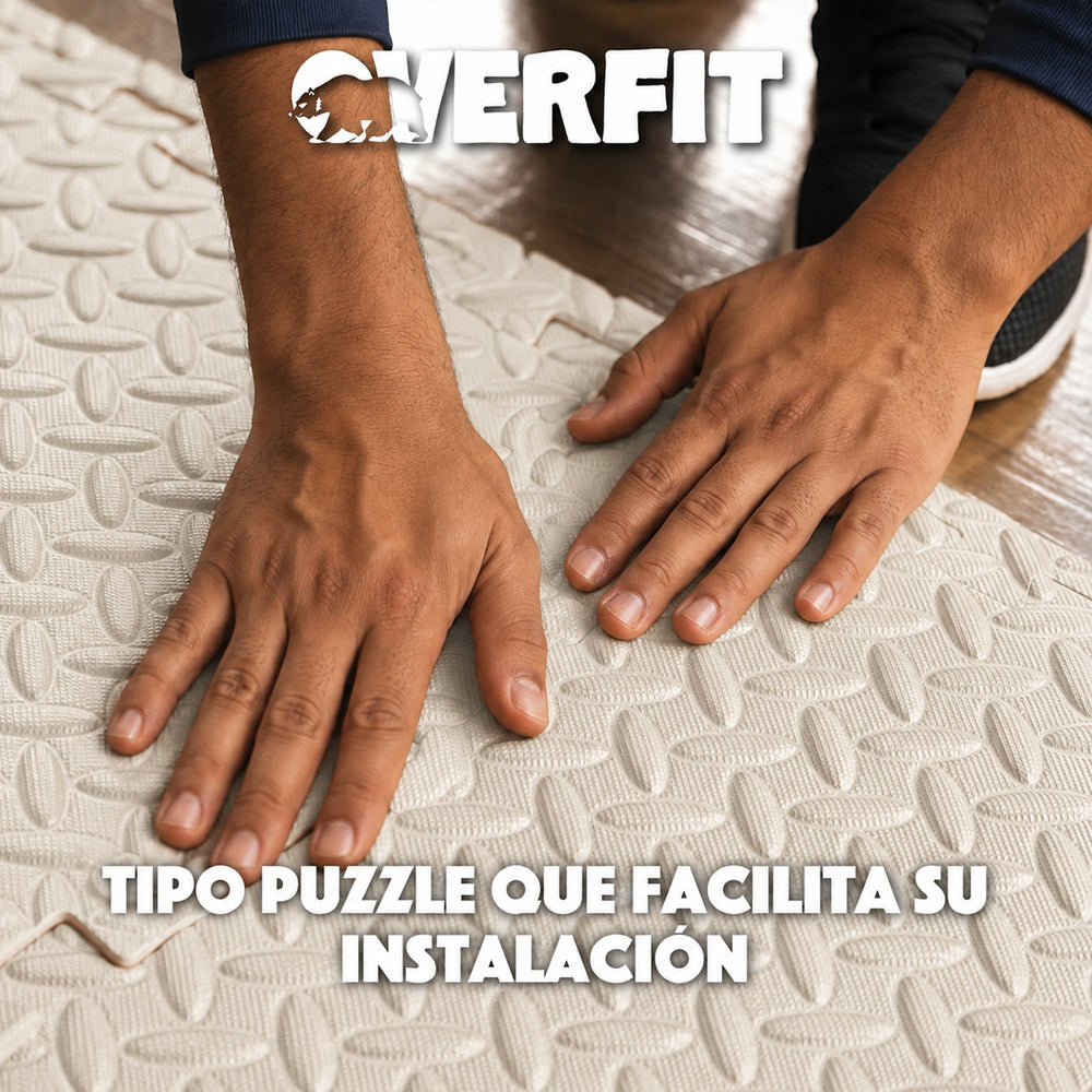 Piso Goma Eva Gimansio Overfit 60x60cm 8u Beige