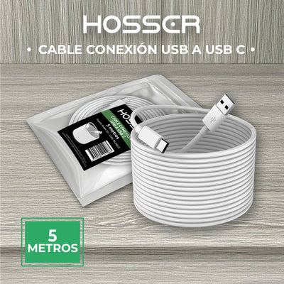 Cable Conexion Tipo C Hosser 5 metros Usb 2.0 Carga Datos
