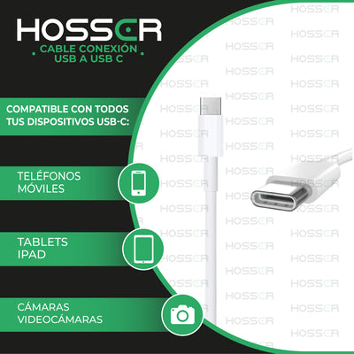 Cable Conexion Tipo C Hosser 5 metros Usb 2.0 Carga Datos