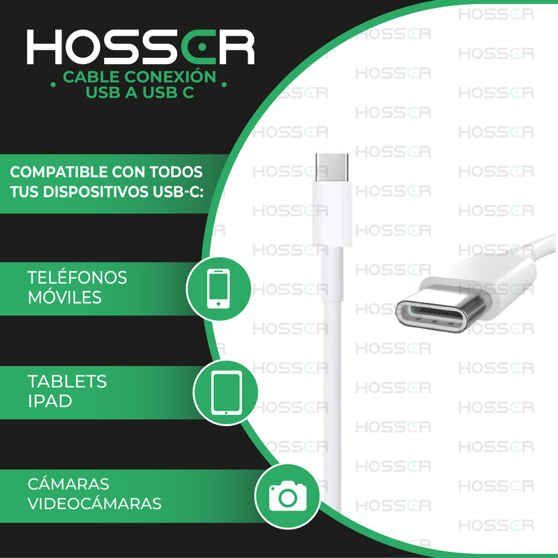 Cable Conexion Tipo C Hosser 5 metros Usb 2.0 Carga Datos