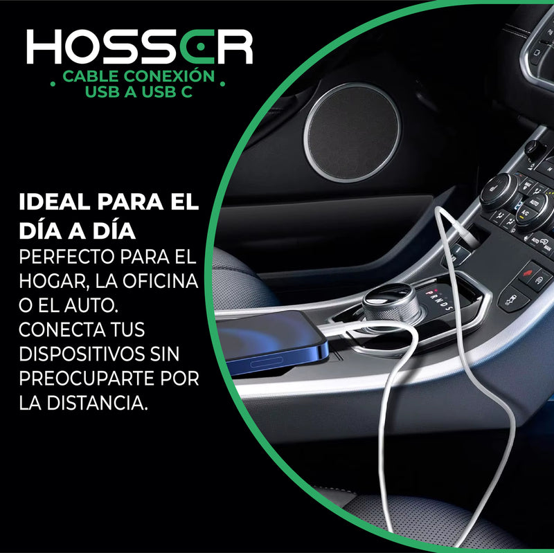 Cable Conexion Tipo C Hosser 5 metros Usb 2.0 Carga Datos