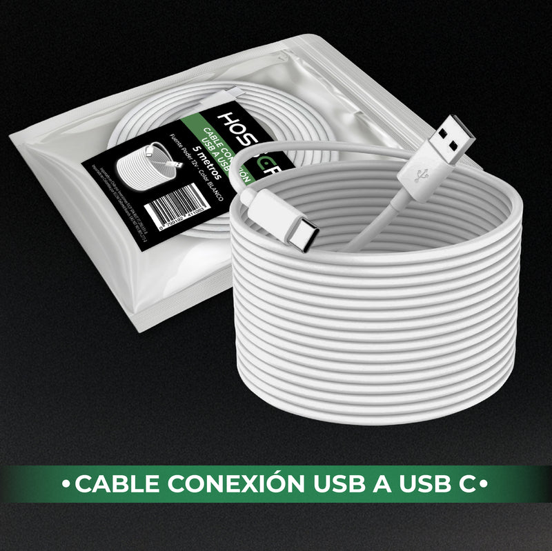 Cable Conexion Tipo C Hosser 5 metros Usb 2.0 Carga Datos