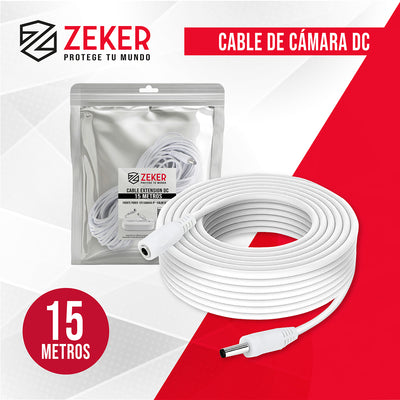 Cable Camara Seguridad Zeker Extensor Universal 15 Mts 12v
