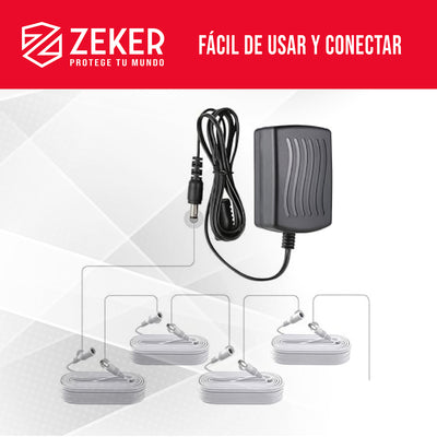 Cable Camara Seguridad Zeker Extensor Universal 15 Mts 12v