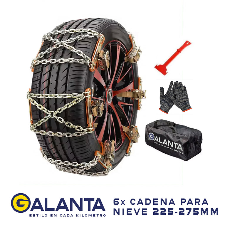 Cadenas Para Nieve Auto Camioneta Galanta Set x6 225-275mm