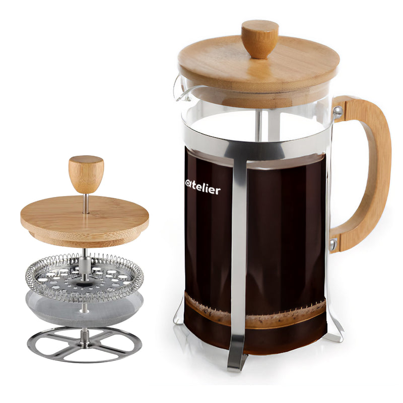 Cafetera Francesa 800Ml Atelier Prensa Vidrio Acero Portatil
